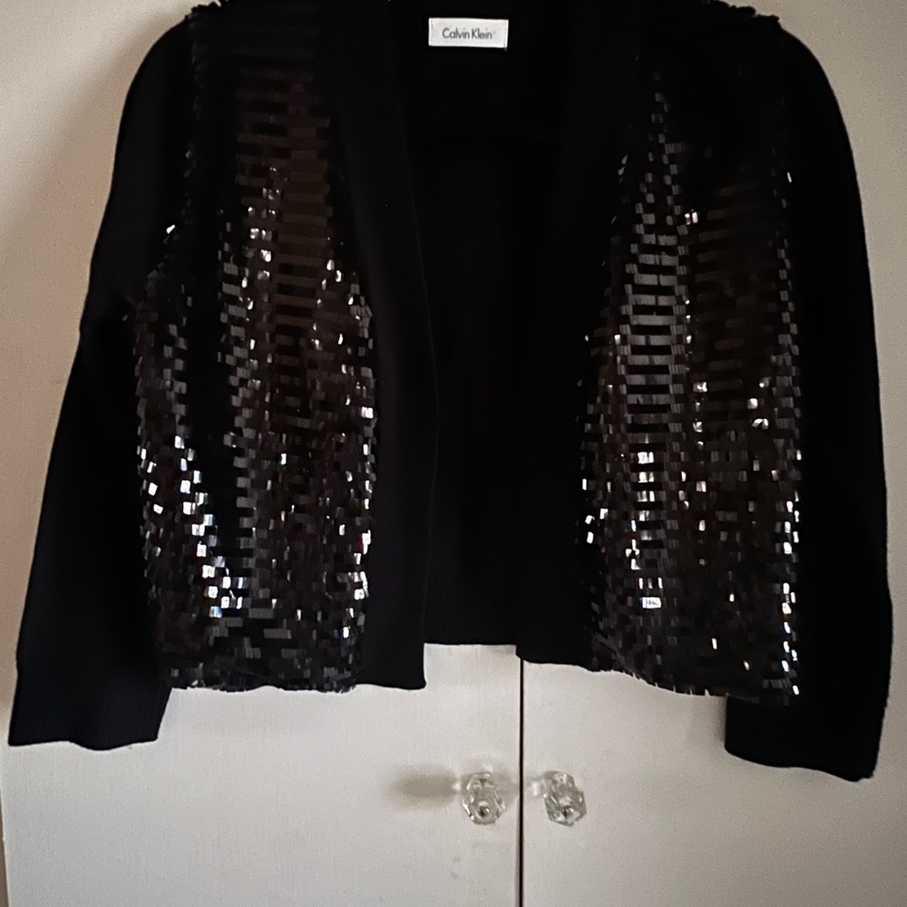 Calvin Klein Collection Black Sequin Women's Shrug